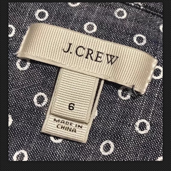 J CREW #30313 Circle Print Chambray Popover - Picture 7 of 8